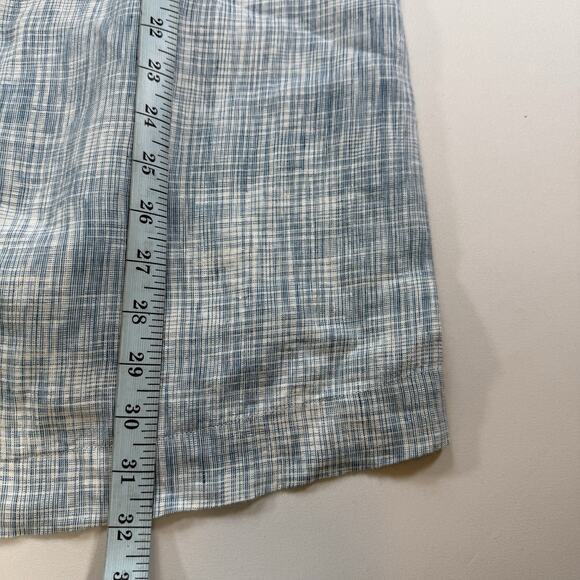 J.Jill 100% Linen Smock Tunic Beach Boho Lagen Look Blouse Top Blue Wms Large - Picture 9 of 9